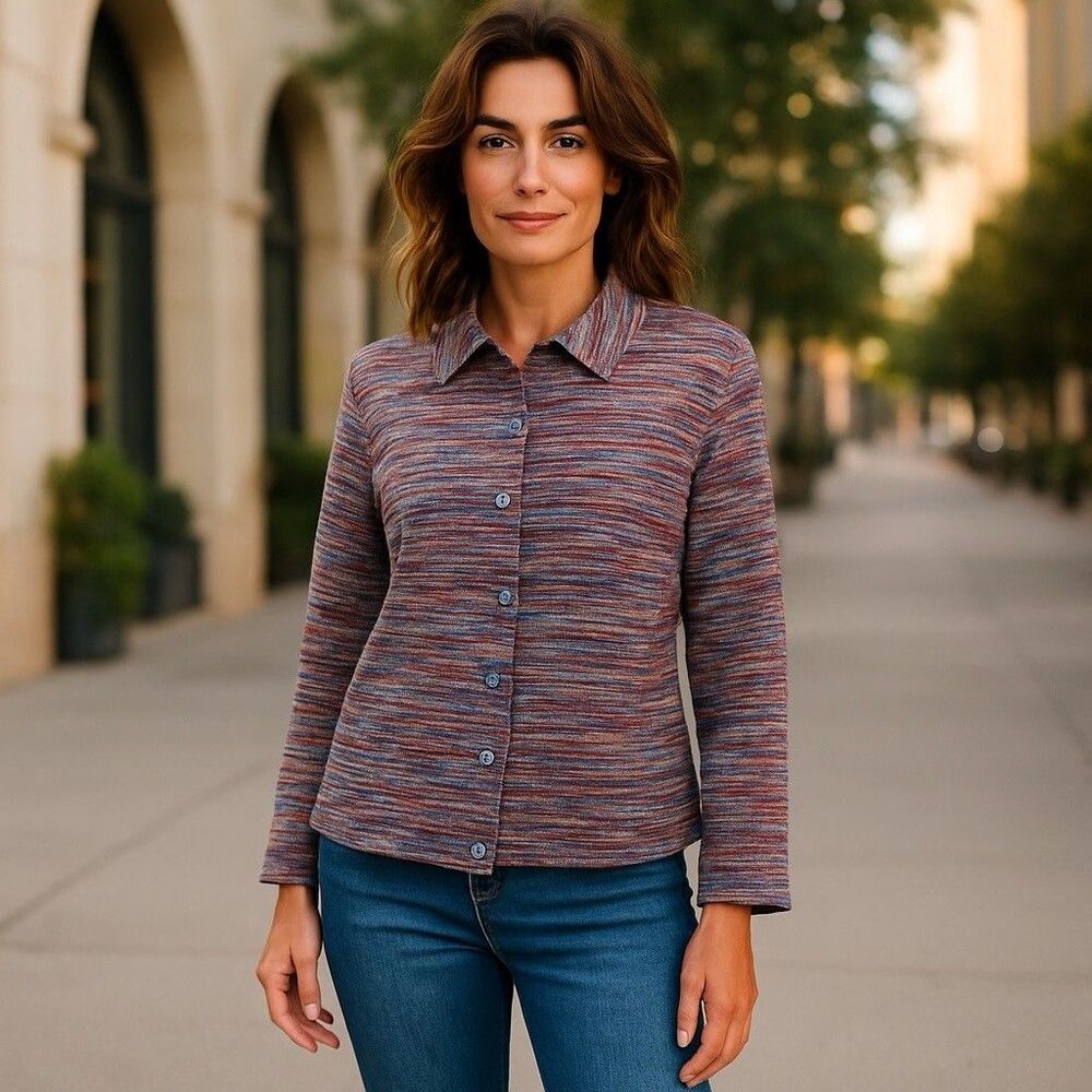 COLDWATER CREEK SIZE M MULTI COLOR BLAZER JACKET M